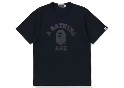Мужская плотная футболка Bape College, темно-синяя