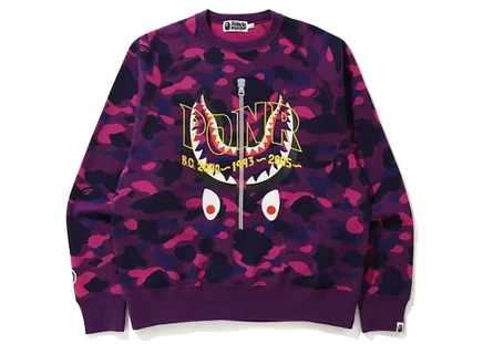 Мужской свитшот Bape PONR Shark камуфляж, фиолетовый