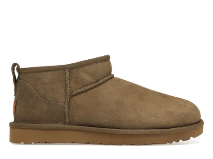 Женские ботильоны UGG Classic Ultra Mini замшевые с овчиной, коричневые