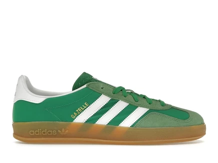 Мужские кроссовки adidas Gazelle Indoor, зеленые/коричневая подошва