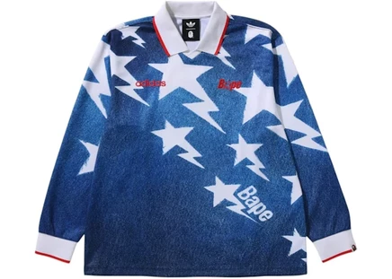 Мужская футболка-джерси Adidas x BAPE LSL Star, синяя