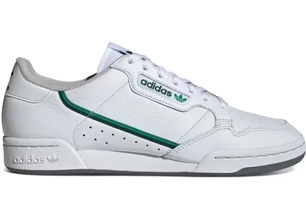 Мужские кроссовки Adidas Continental 80, бело-зеленые
