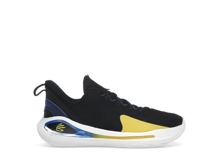 Детские кроссовки under armour curry flow 12 dub nation, черно-сине-желтые