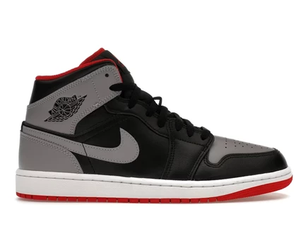 Мужские кроссовки Jordan 1 Mid Bred Shadow, черно-серые