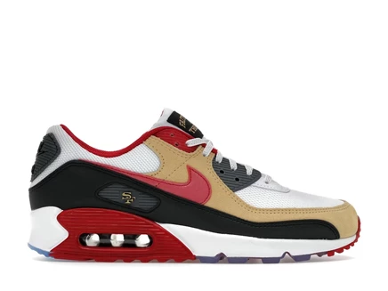 Мужские кроссовки Nike Air Max 90 San Francisco 49ers, бело-красно-черные