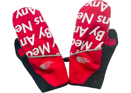 Унисекс перчатки supreme the north face by any means, красные