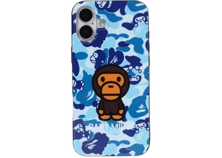 Унисекс чехол bape для iphone 16 plus milo, синий