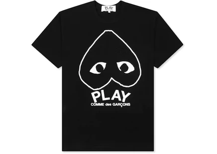 Унисекс футболка Comme des Garcons Play с сердцем, черная