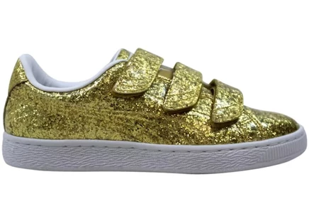 Женские кроссовки Puma Basket Strap Glitter, золотистые