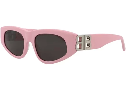 Женские солнцезащитные очки Balenciaga Cat Eye BB0095S, розово-серебристо-серые