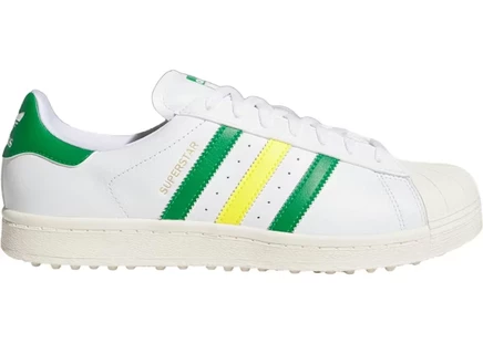 Мужские кеды Adidas Superstar Golf белые/зеленые/желтые
