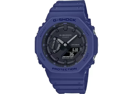Мужские часы Casio G-Shock GA-2100-2A, 45 мм, корпус и ремешок из смолы, кварцевые, черный циферблат