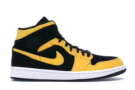 Мужские кроссовки Jordan 1 Mid Reverse New Love, черно-золотые/белые