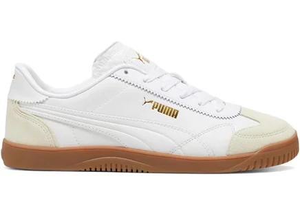 Мужские кроссовки Puma Club 5v5 Lux, белые с коричневой подошвой