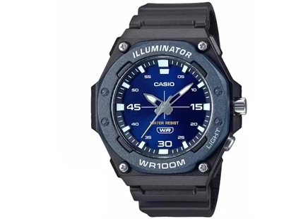 Мужские часы Casio MW-620H-2A, 51 мм, корпус из смолы, с синим циферблатом
