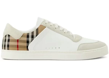 Мужские кроссовки Burberry Vintage Check Panelled, белые/архивно-бежевые