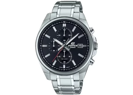 Мужские часы Casio Edifice EFV-610D-1A, сталь, 44 мм, кварц, черный циферблат