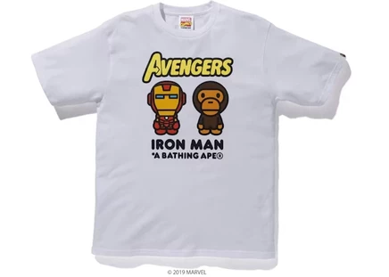 Мужская футболка Bape x Marvel Milo Iron Man, белая