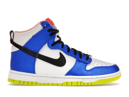 Женские кроссовки Nike Dunk High Blue Satin, бело-синие