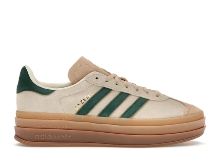Женские кроссовки Adidas Gazelle Bold, кремово-зеленые