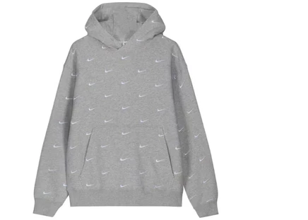 Мужское худи Nike NRG Swoosh Logo, серый меланж/белый