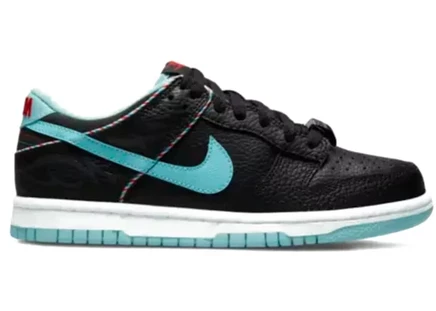 Детские кроссовки Nike Dunk Low SE Barber Shop, черно-бело-красные