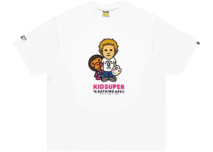 BAPE x KidSuper Colm & Baby Milo Tee White white