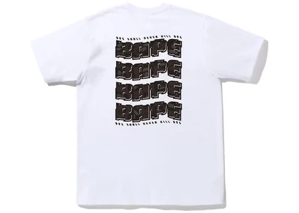 Мужская футболка bape distortion, бело-черная