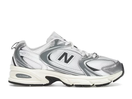 Мужские кроссовки New Balance 530, серебристо-металлические и черно-серые