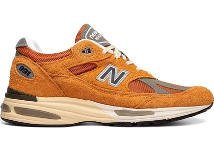 Мужские кроссовки new balance 991v2 miuk, золотистые