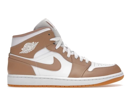 Мужские кроссовки Jordan 1 Mid Tan Gum, бежево-желтые