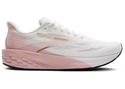 Женские кроссовки Brooks Launch 11, бело-золотисто-розовые