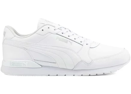 Мужские кроссовки Puma ST Runner v3 Leather кожаные, белые/серо-фиолетовые