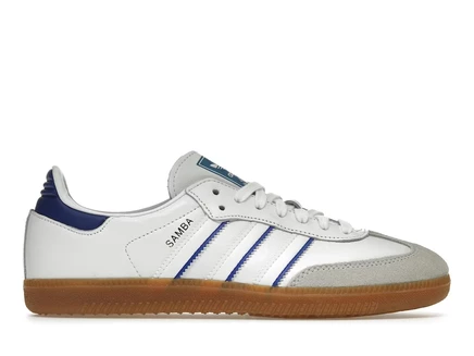 Мужские кроссовки Adidas Samba Leather, бело-голубые