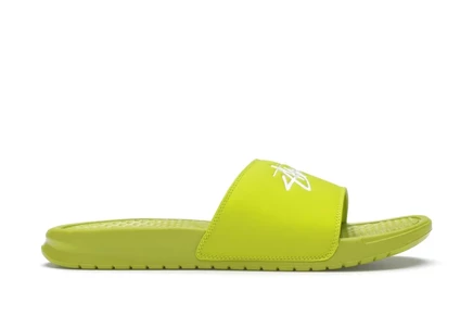 Мужские сланцы Nike Benassi Stussy, неоново-зеленые
