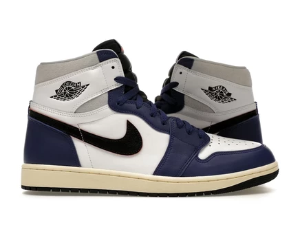 Мужские кроссовки Jordan 1 Retro High OG Rare Air, бело-черно-серо-синие