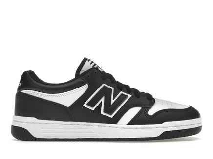 Мужские кроссовки New Balance 480, низкие, кожаные, бело-черные