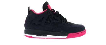 Детские кроссовки Jordan 4 Retro Denim (GS), темно-синий/ярко-розовый/белый/золотистый