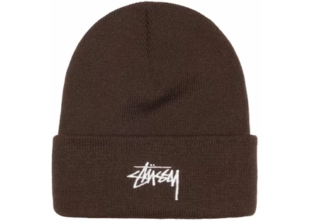 Мужская шапка-бини Stussy Cuff Stock, кофейная