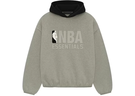 Мужское худи Fear of God Essentials NBA, тёпло-серый/черный