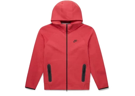 Мужская толстовка Nike Tech Fleece Windrunner, красно-черная