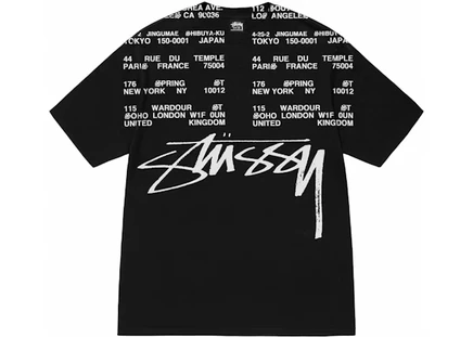 Мужская футболка Stussy Locations пигментная, черная