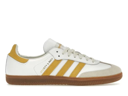 Мужские кроссовки Adidas Samba Sporty & Rich, бело-золотые