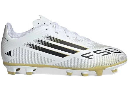 Детские бутсы Adidas F50 Club FG/MG, бело-черные