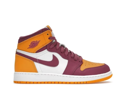 Детские кроссовки Jordan 1 Brotherhood, золото-бордовые