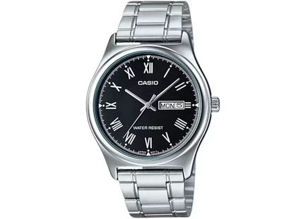 Мужские часы Casio MTP-V006D-1B, 39 мм, нержавеющая сталь, кварцевые, черный циферблат