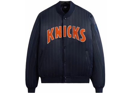 Kith New York Knicks Pinstripe Satin Bomber Jacket Nocturnal nocturnal