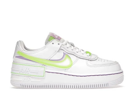 Женские кроссовки Nike AF1 Shadow, бело-зелёные