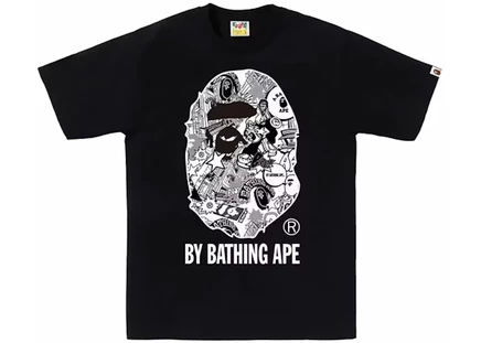 Мужская футболка Bape Comic Art Ape Head, черная