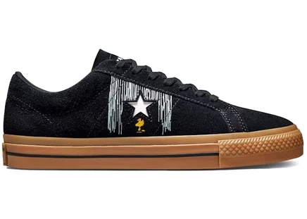Унисекс кеды Converse One Star Ox Peanuts с Снупи и Вудстоком, черные/бежевые